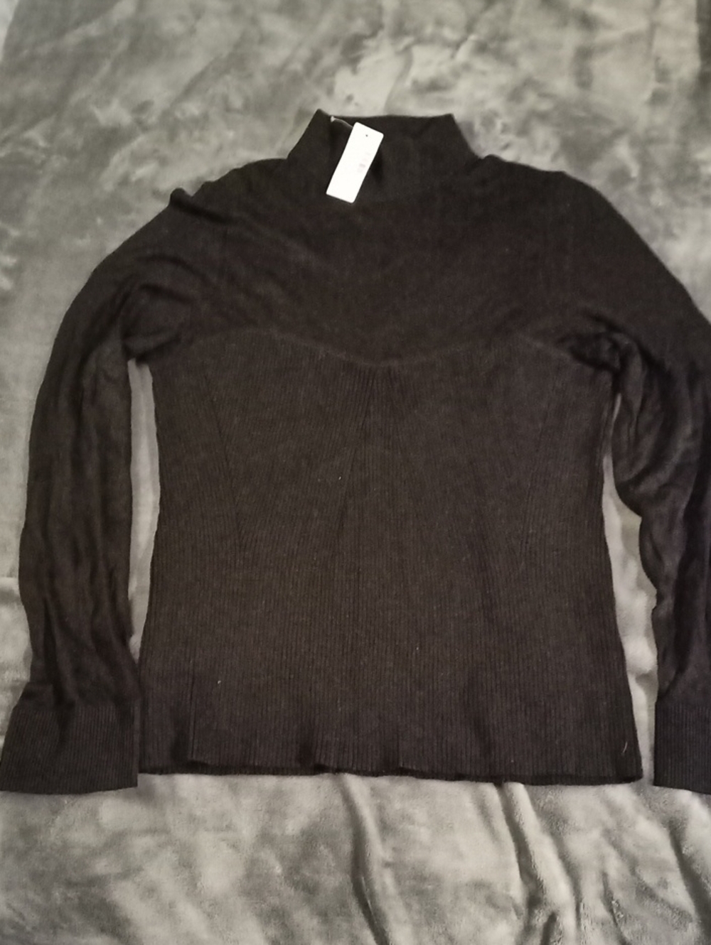 Reitmans Black Ribbed Mock Turtleneck Sweater